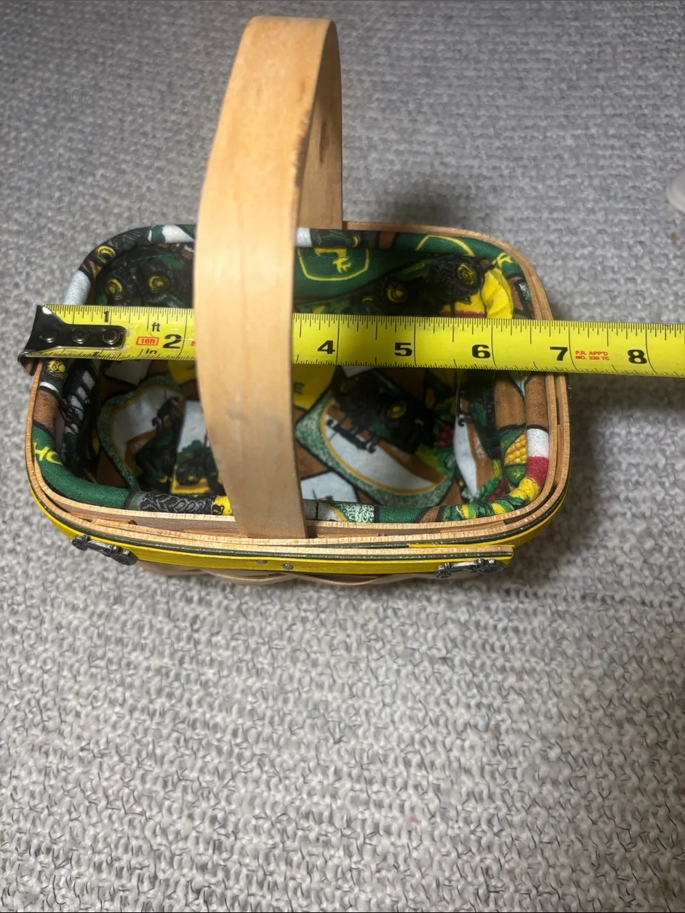 Longaberger 2006 John Deere Tea Basket with Fabric Liner, Divided Pretector, Lid